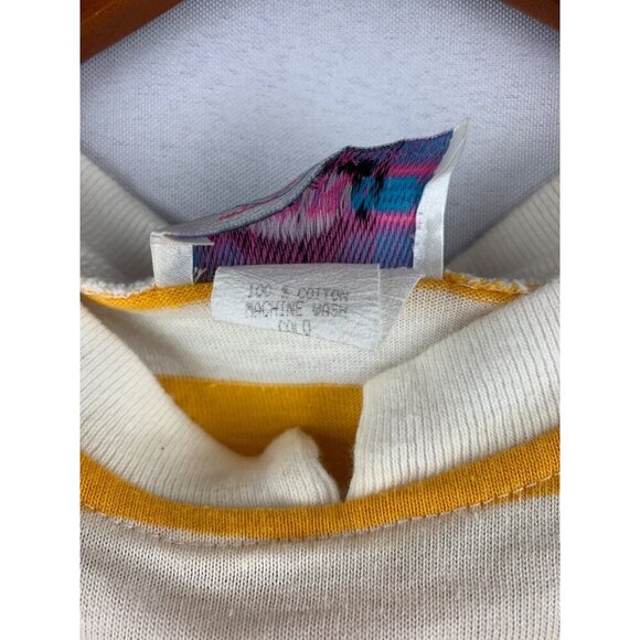 Nautical Yellow & White Striped Sleeveless Tank Top - Picture 5 of 6